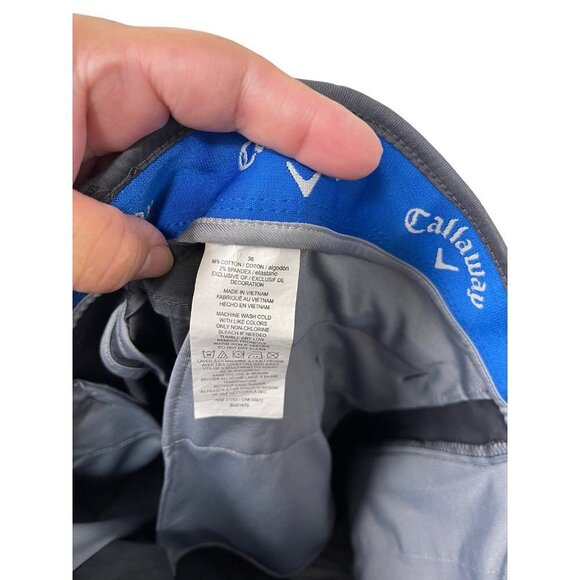 Callaway Men’s Flat Front Stretch Golf Short Charcoal Gray Size 36 - Picture 6 of 7